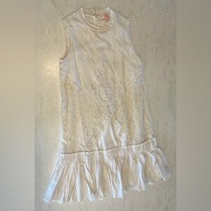 GB Girls White Lace Sleeveless Dress